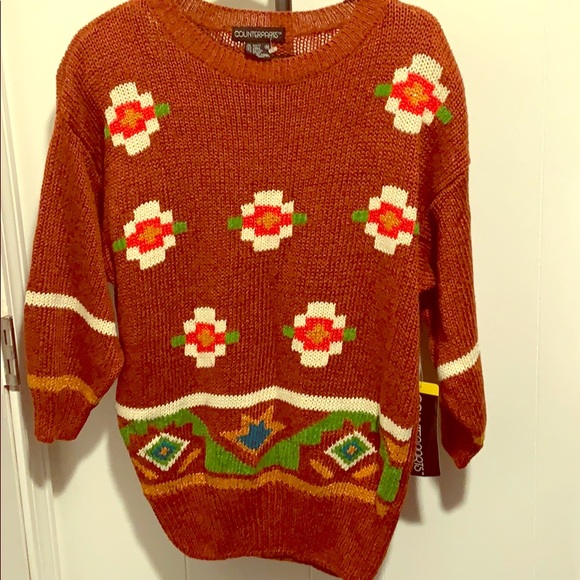 Vintage Sweaters - 🆕🧶🥀Floral Knit Sweater